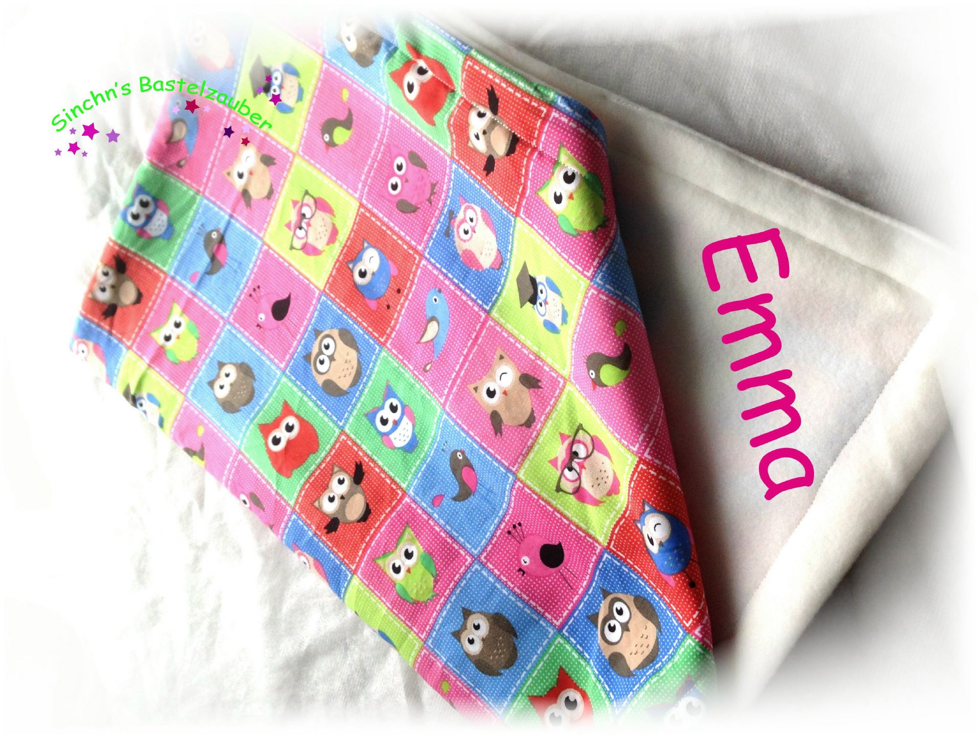 krabbeldecke babydecke eule bunt